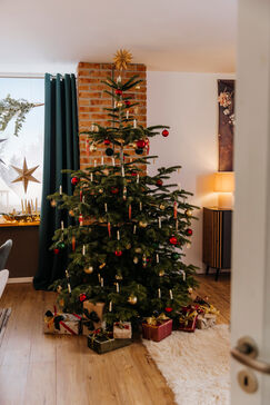 Weihnachtsbaum im Wohnzimmer