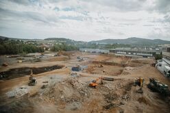 Baustelle des neuen vollautomatisierten Shuttlelagers